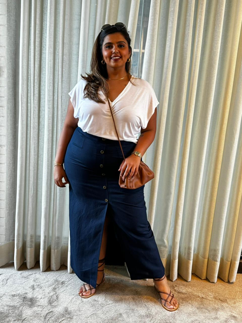 St 3 Line Navy Blue Collection Skirt