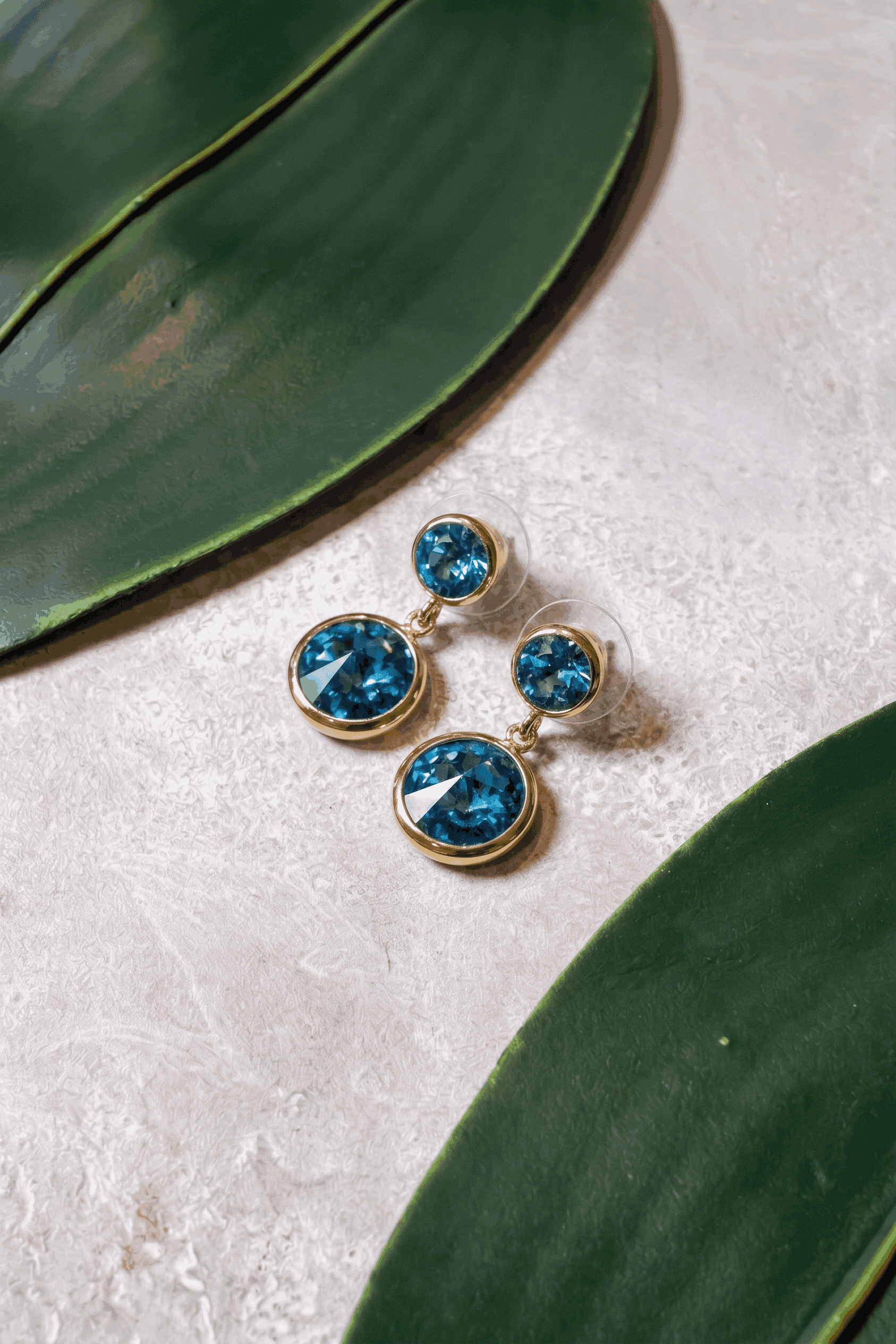 Aquamarine Crystal Drop Earrings